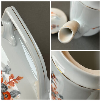 Starožitná porcelánová konvice 1.2l, Loket Stern - 9