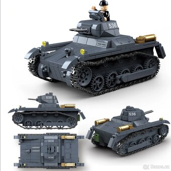Stavebnice tankov + postavičky - typ lego - nové - 9