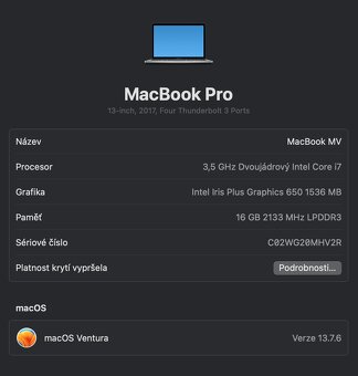 MacBook PRO 13, TouchBar, i7, 16 GB RAM, 512 GB SSD - 9