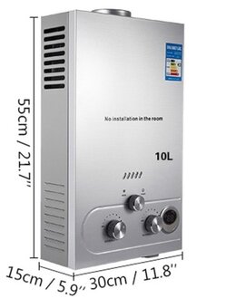 Kempingový průtokový ohřívač vody 6; 8; 10; 12; 16; 18l/min - 9
