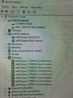 Nové herní PC ryzen 9700X/9070XT/32DDR5/2TBssd/win 11 zaruka - 9