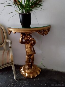Konzola s anjelmi so zrkadlom -barokní - 9