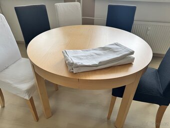 Stůl z masivu rozkládací + 5 krát židle - 9