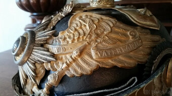 Pickelhaube Prusko, generál, gardový orel, křížová čepel s v - 9