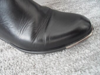 Černé kožené boty kozačky Carini - 39 - 9