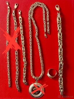 Zlato / zlatý náramek královská vazba - 9