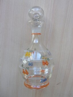 STARÁ KARAFA S RUČNĚ MALOVANÝM KVĚTINOVÝM VZOREM - 9