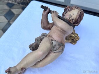 Velké malované sochy Anděl a Andělka dřevo 31,5cm - 9