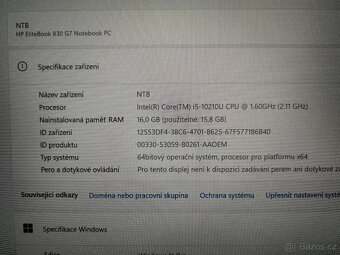 HP elitebook 830 G7, JAKO NOVÝ - 9