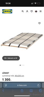 Postel Sagstua 160cm +nosník+2x rošt LÖNSET - 9