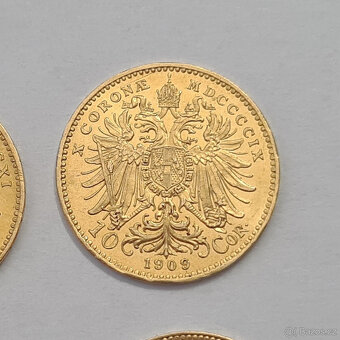 4 x zlatá R-U 10 Koruna - 9