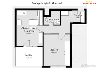 Pronájem bytu, 2+kk, 41 m2 - 9