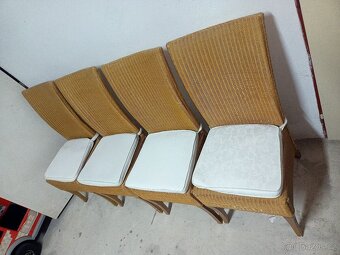 Prodám 4 x krásné vysoké ratanové židle s podsedáky - 9