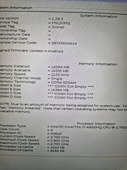 Dell Precision 7510 /15,6"/Core i7/16GB/512GB/2GB nVidia GP - 9