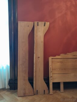 Starožitná dřevěná postel 180 x 90 cm - 9