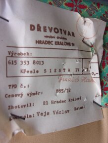 Křeslo otočné SIESTA IV, Dřevotvar Hradec Králové, stav viz. - 9