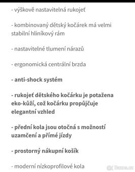 Dětský kočárek, dvojkombinace Camarelo Baleo + autosedačka J - 9