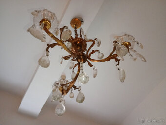 Hollywood Regency křišťálový lustr,3 ramena - 9