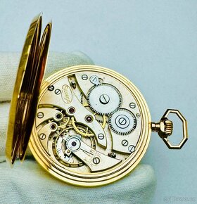 14K CELO ZLATÉ PÁNSKÉ KAPESNÍ HODINKY SILVANA S ETUI - 9