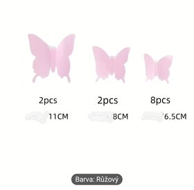NOVÉ ZBOŽÍ - 3D motýlci - růžové sady - 9