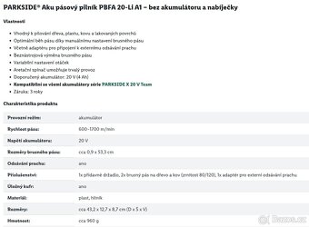 Aku pásový pilník Parkside - nový - 9