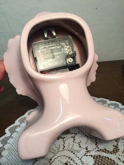 Růžový porcelán Slavkov ručně malované hodiny - 9