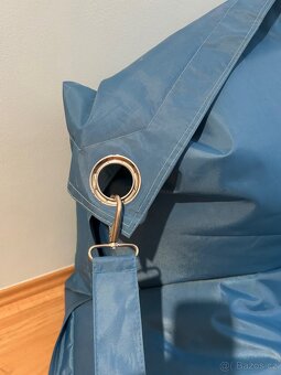 Sedací pytel/vak BeanBag s popruhy modré barvy - 9