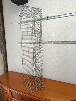 Regál,stojan na zeď, pozinkované drátěné koše - 9