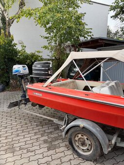 Člun / loď HILLE Classic + 2x motor (65HP +4HP) + Vozík s TP - 9