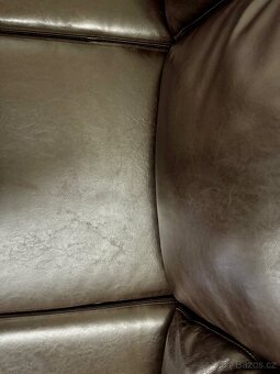 Kožená sedací souprava hnědá - 9