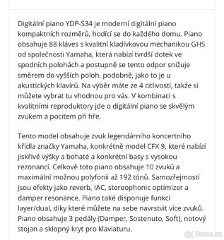 Digitální piano yamaha - 9