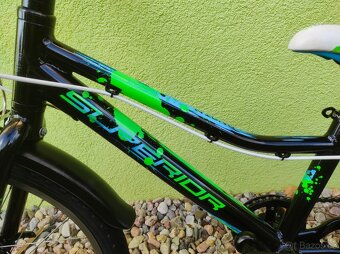 Značkové dětské kolo Superior 20" (černá/zelená) - 9