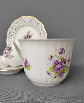 Nádherná porcelánová sada s květinovým dekorem od Schumann - 9