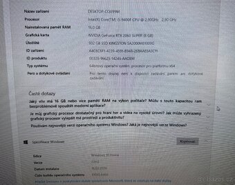 Herní PC | intel i5 | RTX 2060 Super | 16GB RAM | M2 SSD 1TB - 9