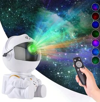 Projektor astronauta s hvězdnou oblohou LED svícením na zeď - 9