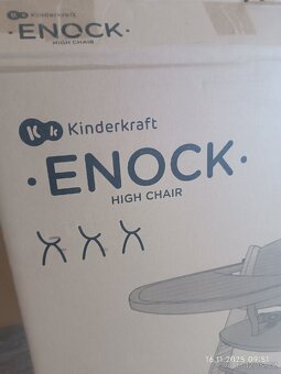 Dětská jídelní židlička Kinderkraft enock wooden buk - 9