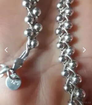 Nový dámský stříbrný náramek dvojitý 925 kuličkový - 9