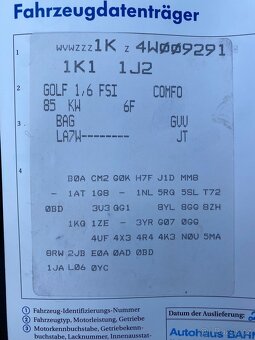 VW Golf 5 1.6FSI Náhradní díly/ND - 9