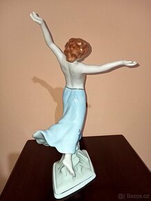 Tančící dívka polo akt ROYAL DUX- ART-DECO v.31cm - 9