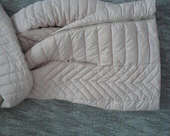 Růžová bunda bundička s kožíškem - 38, 40, M, L - 9