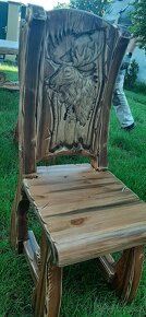Drevený stôl Poľovnicke motivy 200×90cm vrátane10 stoličkov - 9