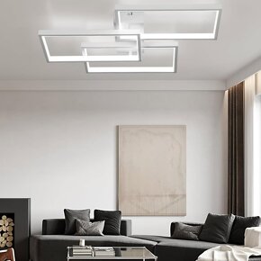 Bílé moderní stropní stmívatelné LED svítidlo - obdélníky - 9