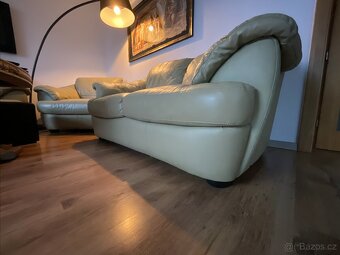 Kožená sedací souprava ITALSOFA 3+2+1 Světlá oliva - 9