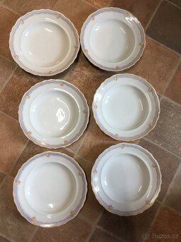 Malovaný porcelán tác talíře omáčník Loket 1833 Biedermaie - 9