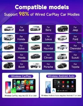HEYINCAR H1 Smart AI BOX bezdrátové CarPlay / Android Auto - 9
