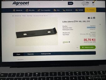 Lišta úderná ŽTR 165, 330, 210 134550040030....15kč - 9