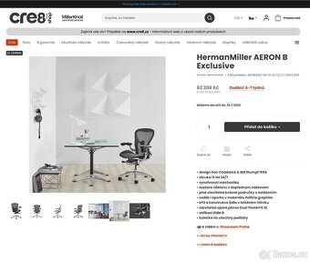 Kancelářská židle Herman Miller Aeron B Exclusive NOVÁ - 9