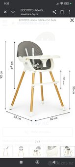 Dětská jídelní židlička ECOTOYS - 9