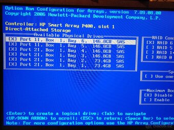 HP rack server Proliant DL380 G5, 6 disků, 28GB RAM - 9