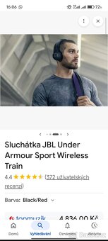 JBL Under Armour Sport Train sluchátka - černá - 9